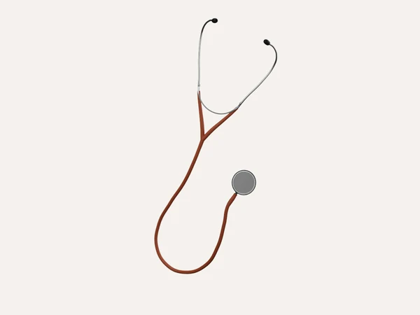 Sunset-red stethoscope with machined steel